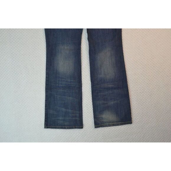 Mossimo Juniors 13 Medium Wash Lowest Waist Straight Hip Stretch Bootcut Jeans - Picture 13 of 16